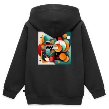 Abstrakte Kunst - Kinder Premium Organic Zip Hoodie - Schwarz - Hinten - AI Model Kid Male (0cm)