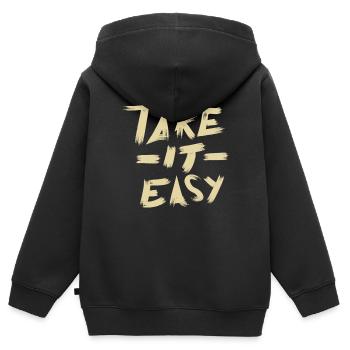 Take it Easy - Kids Premium Organic Zip-up Hoodie - black - Back - AI Model Kid Male (0cm)