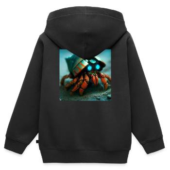 elektronik Tier - Kinder Premium Organic Zip Hoodie - Schwarz - Hinten - AI Model Kid Male (0cm)