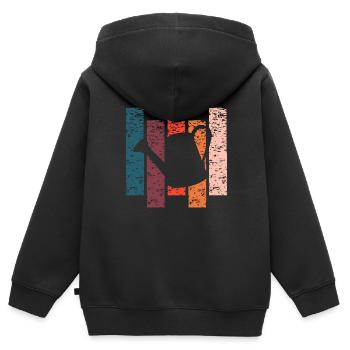 Gießkanne Geschenk Vintage - Kinder Premium Organic Zip Hoodie - Schwarz - Hinten - AI Model Kid Male (0cm)