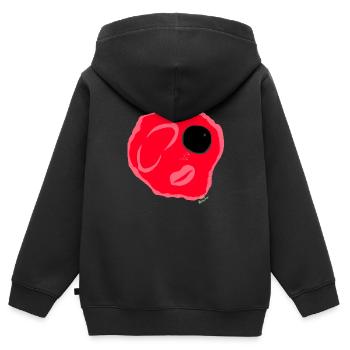 Spiegelei von Jess dem Drachen - Kinder Premium Organic Zip Hoodie - Schwarz - Hinten - AI Model Kid Male (0cm)