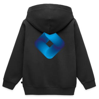 Farbverlaufs- Raute - Kinder Premium Organic Zip Hoodie - Schwarz - Hinten - AI Model Kid Male (0cm)