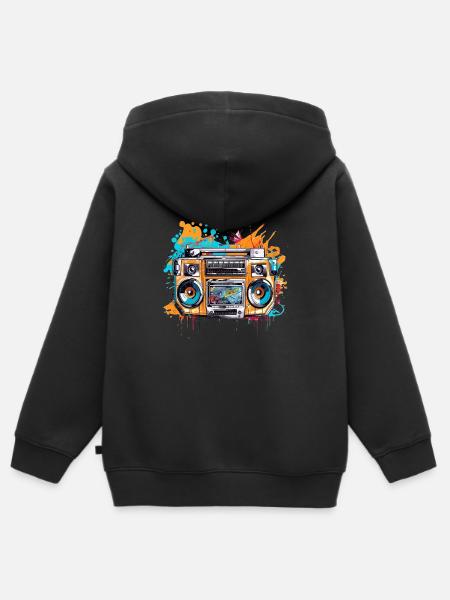 Graffiti Radio - Kinder Premium Organic Zip Hoodie - Schwarz