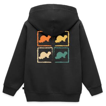 Retro Weasel Ferret Lover Vintage Cute - Kinder Premium Organic Zip Hoodie - Schwarz - Hinten - AI Model Kid Male (0cm)