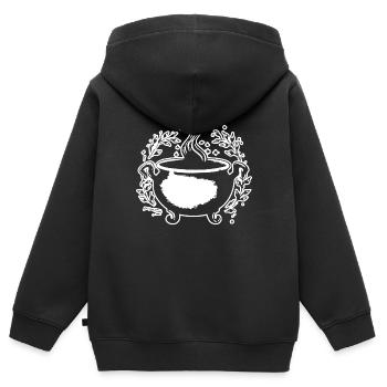Kessel Magisch Hexe Halloween - Kinder Premium Organic Zip Hoodie - Schwarz - Hinten - AI Model Kid Male (0cm)