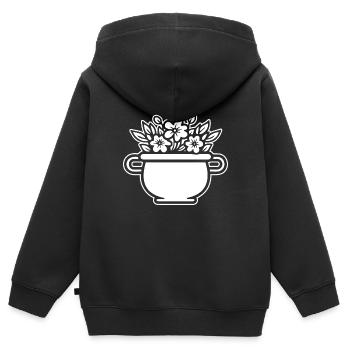 Kessel Magisch Hexe Halloween - Kinder Premium Organic Zip Hoodie - Schwarz - Hinten - AI Model Kid Male (0cm)