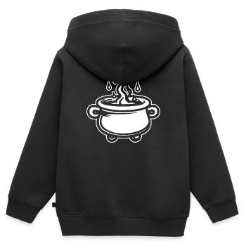 Kessel Magisch Hexe Halloween - Kinder Premium Organic Zip Hoodie - Schwarz - Hinten - AI Model Kid Male (0cm)