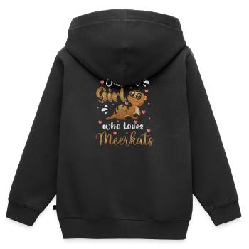 Erdmännchen Gruppe - Kinder Premium Organic Zip Hoodie - Schwarz - Hinten - AI Model Kid Male (0cm)