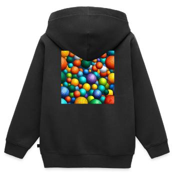 Sphères de mosaïque arc-en-ciel - Sweat Premium à capuche zippé enfant bio - noir - Dos - AI Model Kid Male (0cm)