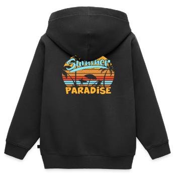 Summer Paradise - Kids Premium Organic Zip-up Hoodie - black - Back - AI Model Kid Male (0cm)