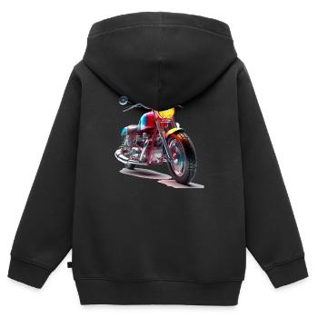 Chaque moto raconte sa propre histoire - Sweat Premium à capuche zippé enfant bio - noir - Dos - AI Model Kid Male (0cm)