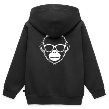 Affe Affen Affengesicht Dschungel - Kinder Premium Organic Zip Hoodie - Schwarz - Hinten - AI Model Kid Male (0cm)