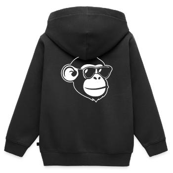 Affe Affen Affengesicht Dschungel - Kinder Premium Organic Zip Hoodie - Schwarz - Hinten - AI Model Kid Male (0cm)