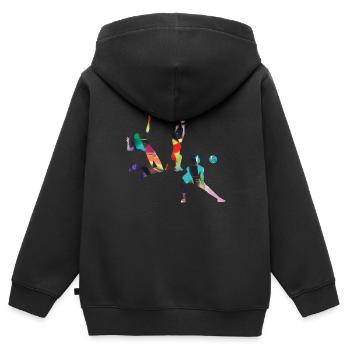 volleyball,volleyballer, Beachball,Graffiti,bunt - Kinder Premium Organic Zip Hoodie - Schwarz - Hinten - AI Model Kid Male (0cm)