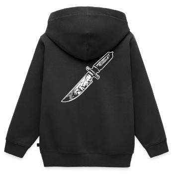 Knife Cutler Knife Lover - Kids Premium Organic Zip-up Hoodie - black - Back - AI Model Kid Male (0cm)