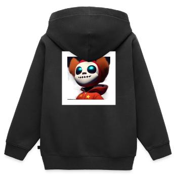 Anonymus - Kinder Premium Organic Zip Hoodie - Schwarz - Hinten - AI Model Kid Male (0cm)