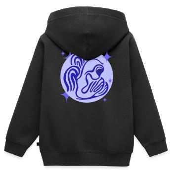 Engel und Dunkelheit. Ängstliche Hoffnung - Kinder Premium Organic Zip Hoodie - Schwarz - Hinten - AI Model Kid Male (0cm)