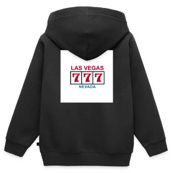 Las Vegas - Kinder Premium Organic Zip Hoodie - Schwarz - Hinten - AI Model Kid Male (0cm)