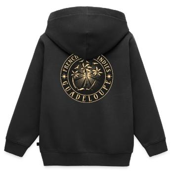 Guadeloupe Caraïbes - Sweat Premium à capuche zippé enfant bio - noir - Dos - AI Model Kid Male (0cm)