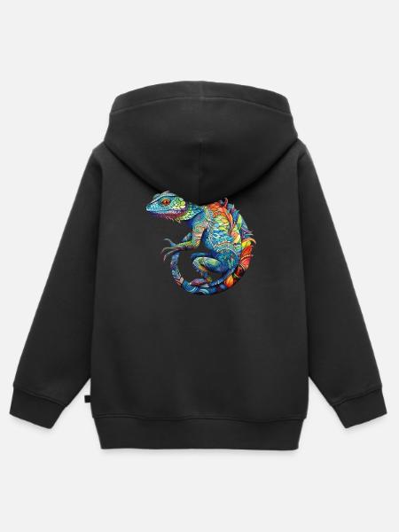 lizzard_art - Kinder Premium Organic Zip Hoodie - Schwarz