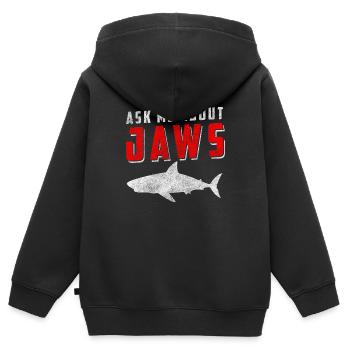 Hai Raubtier Zähne - Kinder Premium Organic Zip Hoodie - Schwarz - Hinten - AI Model Kid Male (0cm)