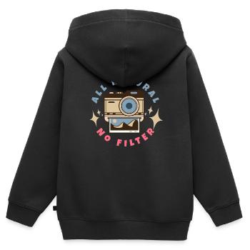 All Natural No Filter Instant Camera - Kids Premium Organic Zip-up Hoodie - black - Back - AI Model Kid Male (0cm)