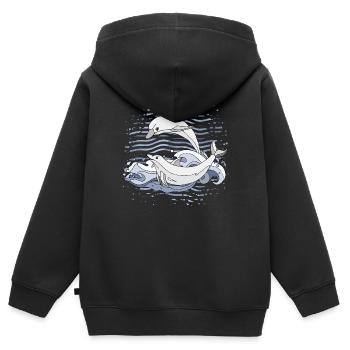 Delphine - Kinder Premium Organic Zip Hoodie - Schwarz - Hinten - AI Model Kid Male (0cm)