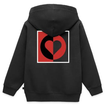 Mirage cardiaque - Sweat Premium à capuche zippé enfant bio - noir - Dos - AI Model Kid Male (0cm)