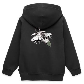 Silberpfeil-Ebene - Kinder Premium Organic Zip Hoodie - Schwarz - Hinten - AI Model Kid Male (0cm)