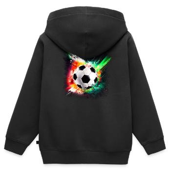 Soccer Color Explosion 20 - Kids Premium Organic Zip-up Hoodie - black - Back - AI Model Kid Male (0cm)