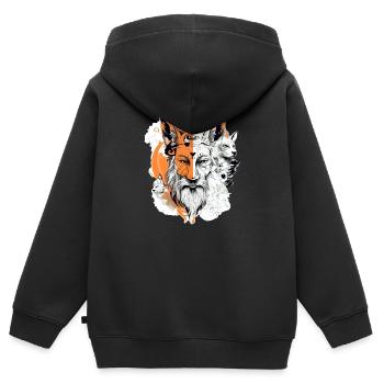 Hiros feline god - Kids Premium Organic Zip-up Hoodie - black - Back - AI Model Kid Male (0cm)