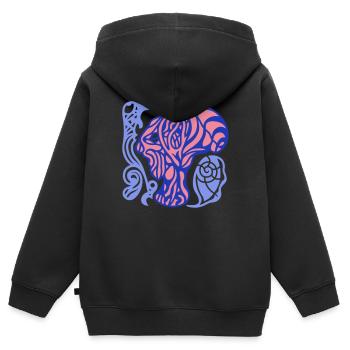 Réfléchissez ensemble. Chaque angle compte - Sweat Premium à capuche zippé enfant bio - noir - Dos - AI Model Kid Male (0cm)
