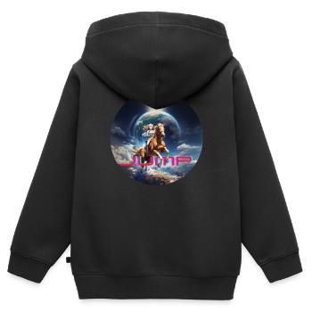 earth show jumping jump - Kinder Premium Organic Zip Hoodie - Schwarz - Hinten - AI Model Kid Male (0cm)
