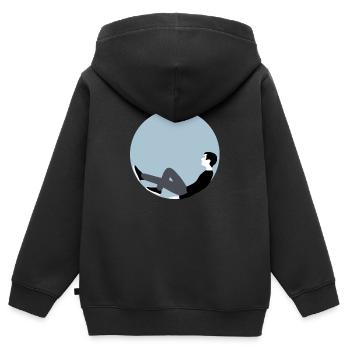 Bubble - Sweat Premium à capuche zippé enfant bio - noir - Dos - AI Model Kid Male (0cm)