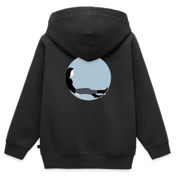 Bubble - Sweat Premium à capuche zippé enfant bio - noir - Dos - AI Model Kid Male (0cm)