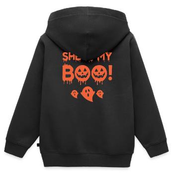 She is my Boo! - Kinder Premium Organic Zip Hoodie - Schwarz - Hinten - AI Model Kid Male (0cm)