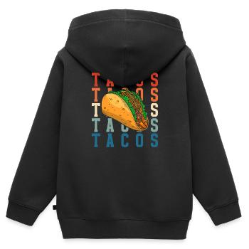 Mexikanisch Feinschmecker Lieblingsessen Fiesta - Kinder Premium Organic Zip Hoodie - Schwarz - Hinten - AI Model Kid Male (0cm)