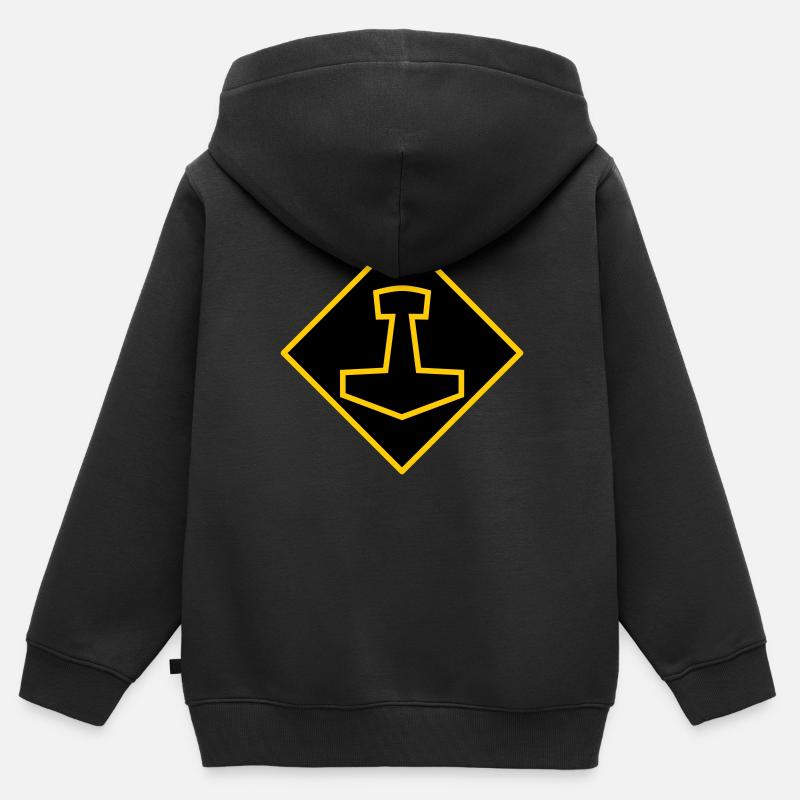 Mjölnir - Kids Premium Organic Zip-up Hoodie - black