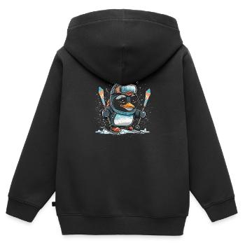 Kühle Abfahrt - Kinder Premium Organic Zip Hoodie - Schwarz - Hinten - AI Model Kid Male (0cm)