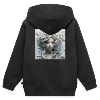 Prinzessin aus Papier - Kinder Premium Organic Zip Hoodie - Schwarz - Hinten - AI Model Kid Male (0cm)