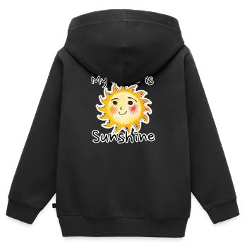 Paroles - Sweat Premium à capuche zippé enfant bio - noir - Dos - AI Model Kid Male (0cm)