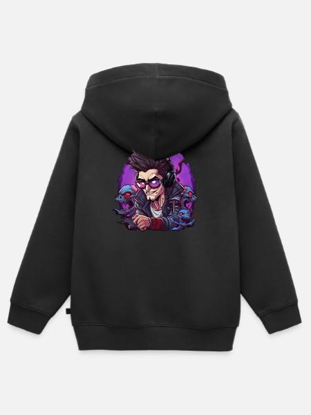 Gamer - Kinder Premium Organic Zip Hoodie - Schwarz