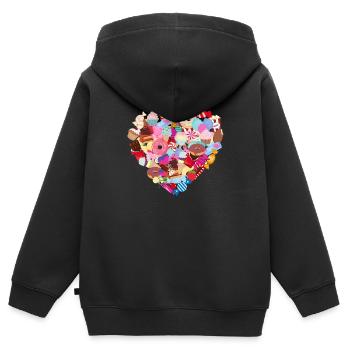 Sweet heart - Kids Premium Organic Zip-up Hoodie - black - Back - AI Model Kid Male (0cm)