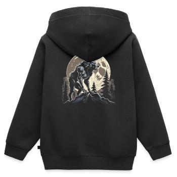 Werwolf - Kinder Premium Organic Zip Hoodie - Schwarz - Hinten - AI Model Kid Male (0cm)