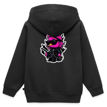 Canard de roche - Sweat Premium à capuche zippé enfant bio - noir - Dos - AI Model Kid Male (0cm)