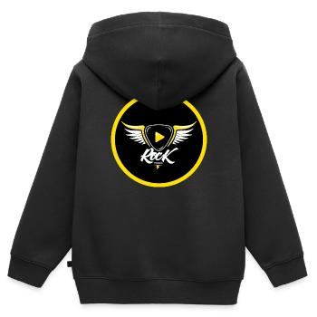 FELS - Kinder Premium Organic Zip Hoodie - Schwarz - Hinten - AI Model Kid Male (0cm)