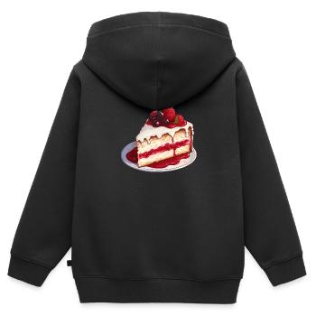 Früchtekuchen! - Kinder Premium Organic Zip Hoodie - Schwarz - Hinten - AI Model Kid Male (0cm)