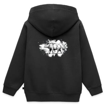 Chasseur au sanglier Chasseurs de sangliers - Sweat Premium à capuche zippé enfant bio - noir - Dos - AI Model Kid Male (0cm)