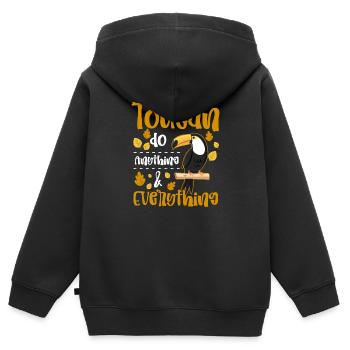 Vogel Papagei Südamerika - Kinder Premium Organic Zip Hoodie - Schwarz - Hinten - AI Model Kid Male (0cm)