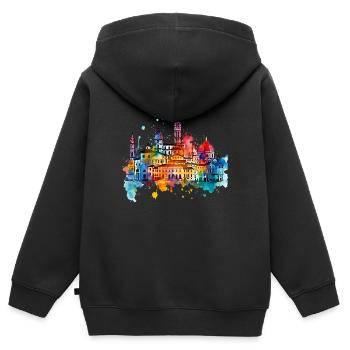 Florenz, eine einzigartigen Stadt - Kinder Premium Organic Zip Hoodie - Schwarz - Hinten - AI Model Kid Male (0cm)